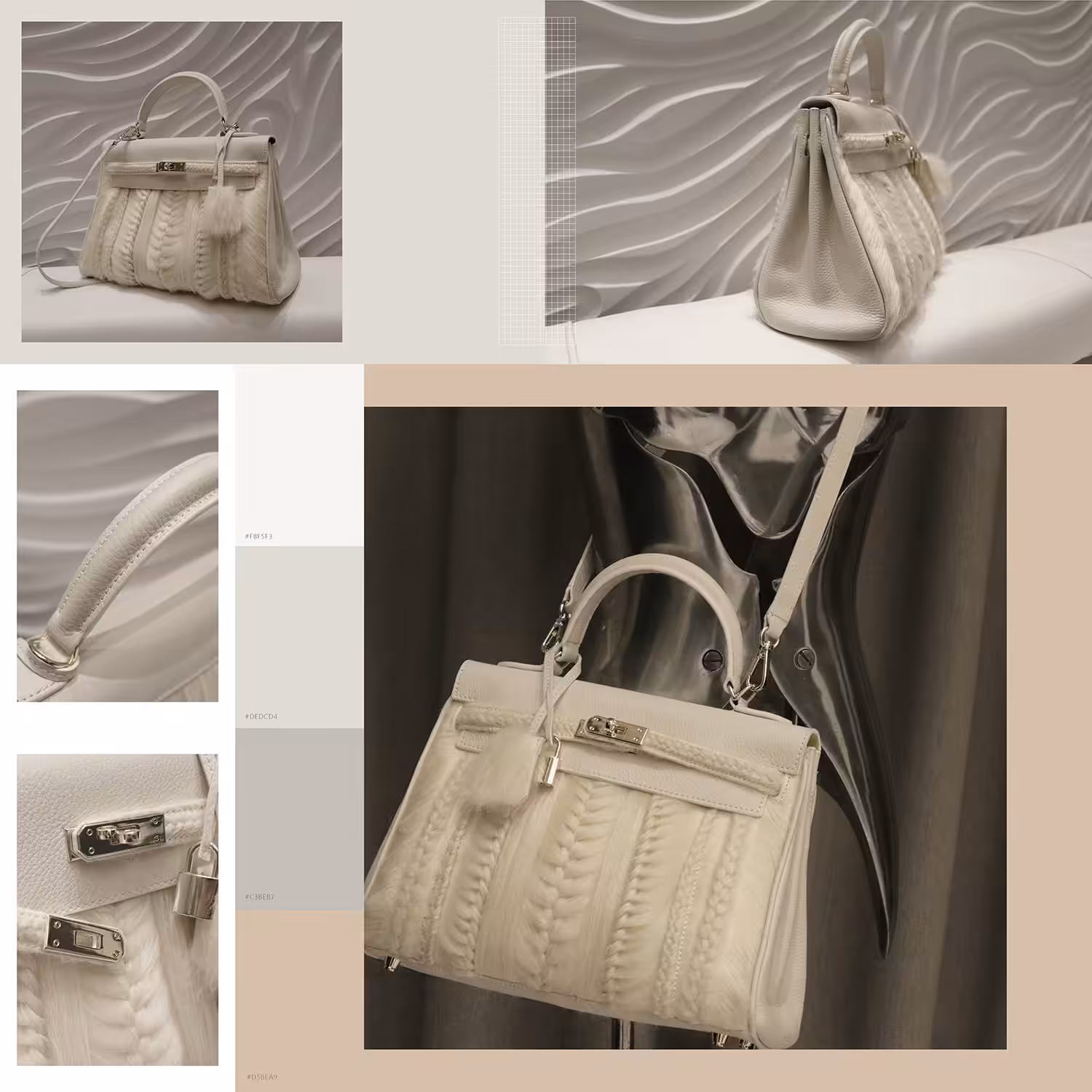 羊毛皮草編織凱莉包-吳軒手工皮包老師作品