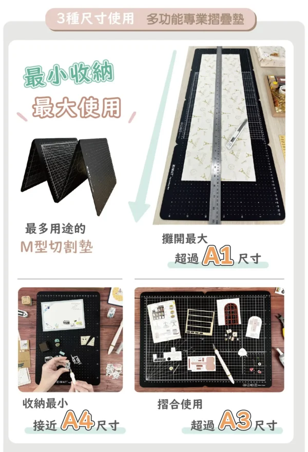 【iMAT × 吳軒】折疊翻轉切割墊 + 止滑鋁尺實用套組：圖片 5